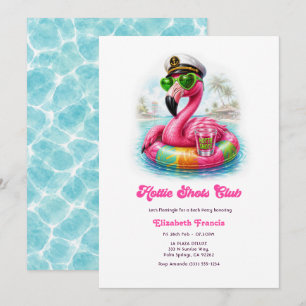Convite Clube de Tiros Sensuais Festa de Solteira Piscina