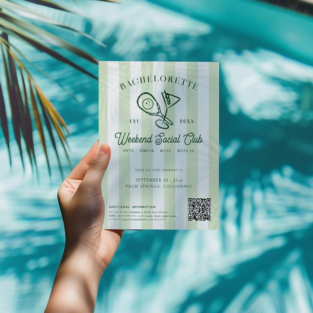 Convite Clube do Campo de Picleball | Fim de Semana de Bac (Criador carregado)