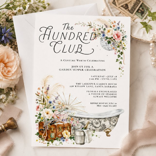 Convite Clube dos Cem Aniversário de 100 anos (Criador carregado)