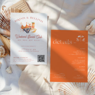 Convite Clube Social de Despedida de Solteira Bikinis e Be