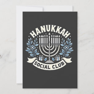 Convite Clube Social de Hanukkah Engraçado Hanukkah Judaic