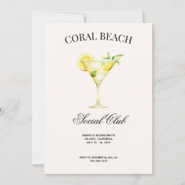 Convite Clube Social de Localização Personalizada Cocktail