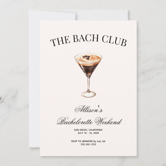 Convite Clube Social Itinerário de Cocktail Espresso Bach  (Frente)