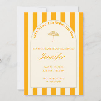 Convite Coastal Bachelorette Invitation/Itinerary - Orange