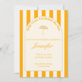 Convite Coastal Bachelorette Invitation/Itinerary - Orange