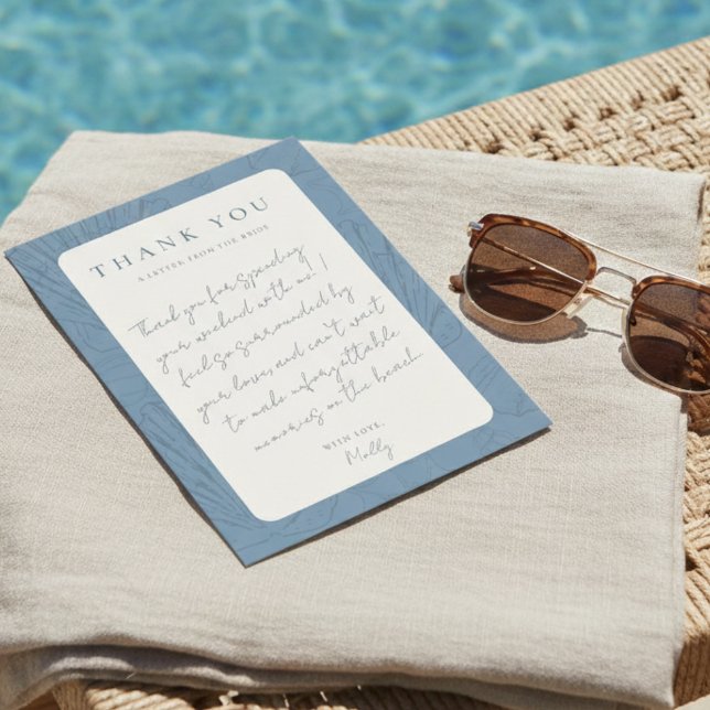 Convite Coastal Bachelorette Thank You Letter  (Coastal Bachelorette Thank You Letter Invitation)