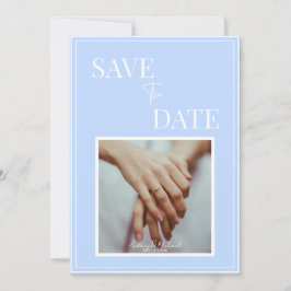 Convite Coastal Blue Wedding Save the Date – Elegant