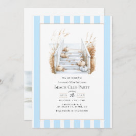 Convite Coastal Chic Fall Beach Club Birthday Party