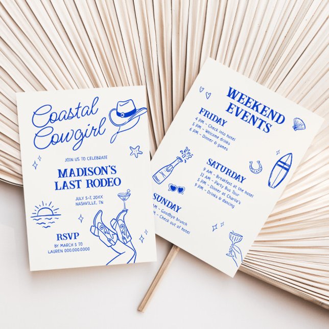 Convite Coastal Cowgirl Bachelorette (Criador carregado)