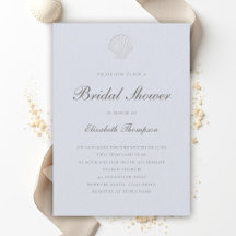 Coastal Nautical Shell Formal Blue Bridal Shower
