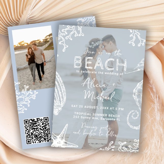 Convite Coastal ocean beach destination wedding all in one (Criador carregado)