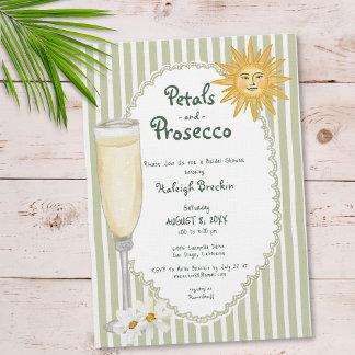Convite Coastal Sun Palm Petals & Prosecco Bridal Shower