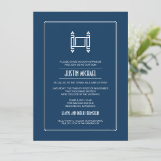 Convite Cobalt Blue Torah Bar Mitzvah