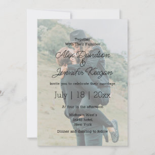 Convite cobertura de fotos de casamento moderna e minimali