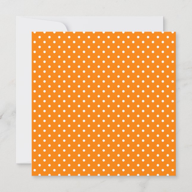 Convite Cobertura Laranja e Branco com Bolinhas (Frente)