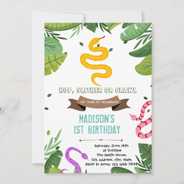 Convite cobra de menina (Frente)