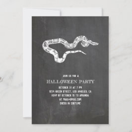 Convite Cobra Vintage. Festa de Halloween Chalkboard. Anim