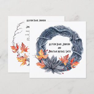 Convite Cobra Wreath Black Flowers Handfesting Casamento  