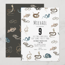 Convite Cobras Coloridos Festa de aniversário De Animais R