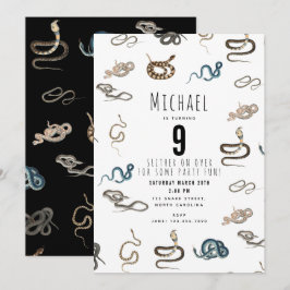 Convite Cobras Coloridos Festa de aniversário De Animais R