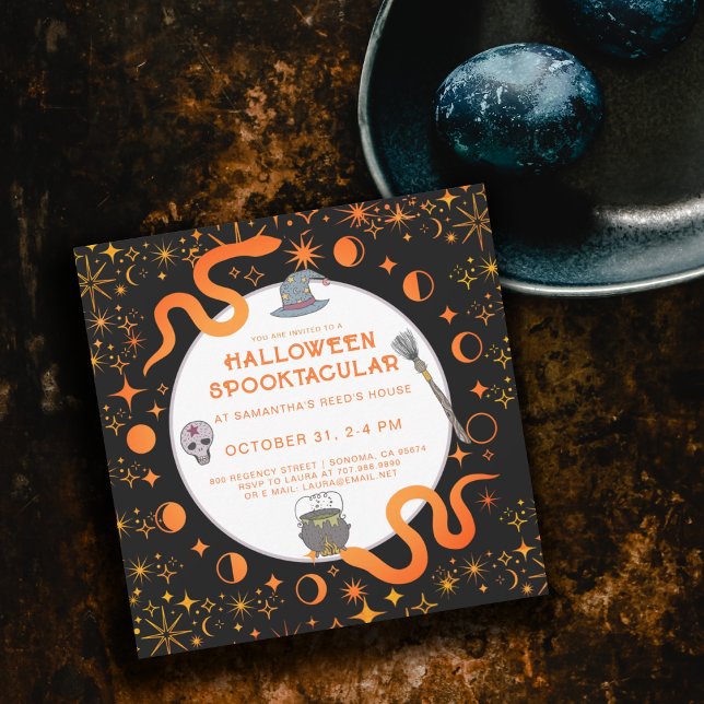 Convite Cobras Místicos Festa Spooktacular do Dia das Brux (Criador carregado)