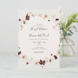 Convite Cobre Burgundy | Casamento Casual Beige
