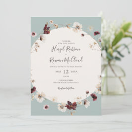 Convite Cobre Burgundy | Casamento Casual Teal