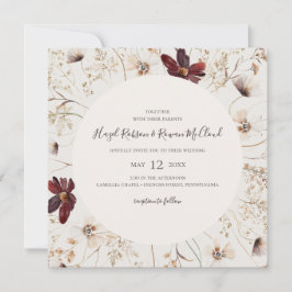 Convite Cobre Burgundy | Casamento praça bege