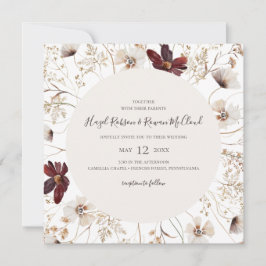 Convite Cobre Burgundy | Casamento quadrado