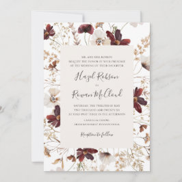 Convite Cobre Burgundy | Casamento Tradicional