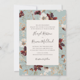 Convite Cobre Burgundy | Teal Tradicional