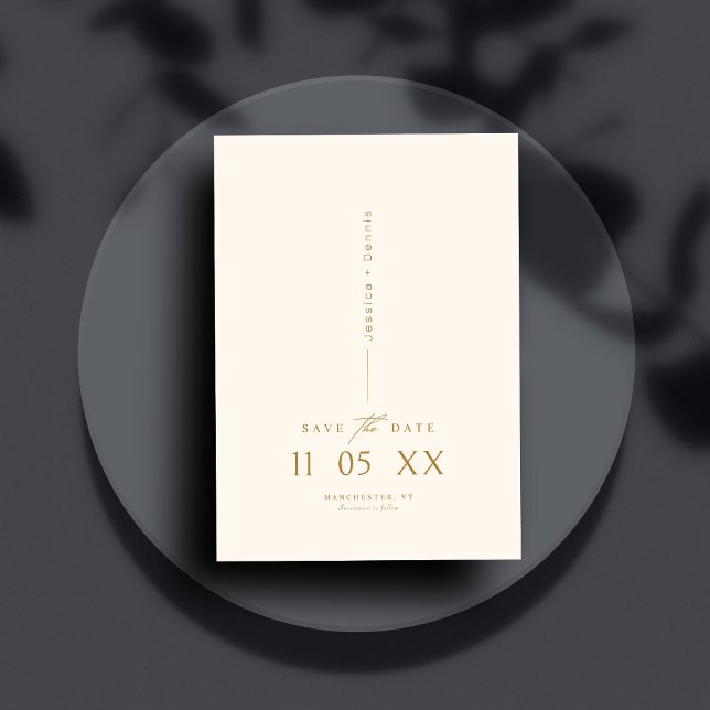 Convite Cobre de Script Elegante Mínimo Moderno Salve a Da (Criador carregado)