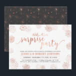 Convite Cobre | Surpresa Moderna 50º Aniversário de Casame<br><div class="desc">Celebre seu dia especial com este convite de festa surpresa elegante que apresenta uma bela tipografia e padrão com um tema de cores cobre e cinza escuro. Perfeito para uma celebração moderna de aniversário de casamento. Você pode personalizar todo o texto para qualquer festa surpresa.</div>