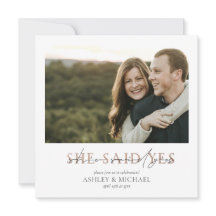 COBRE TYPOGRAPHY Ela Disse Sim Noivado Quadrado