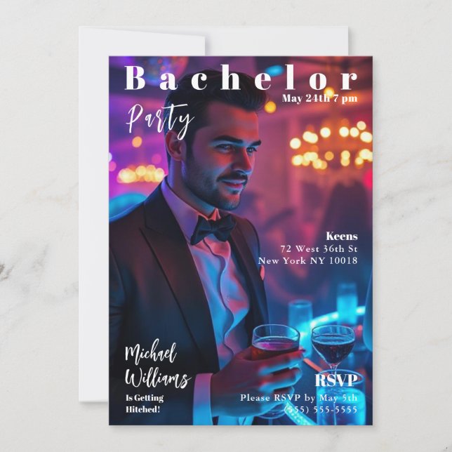 Convite Cobrir da Bacheler Party Magazine (Frente)