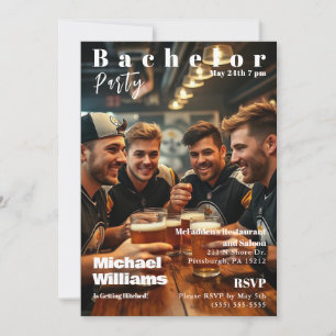 Convite Cobrir da Bacheler Party Magazine