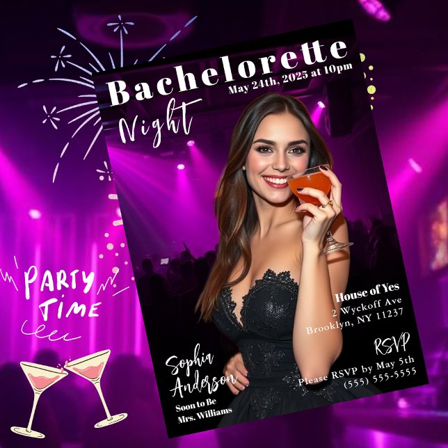 Convite Cobrir da Bachelorette Night Magazine (Bachelorette Night Magazine Cover Invitation)