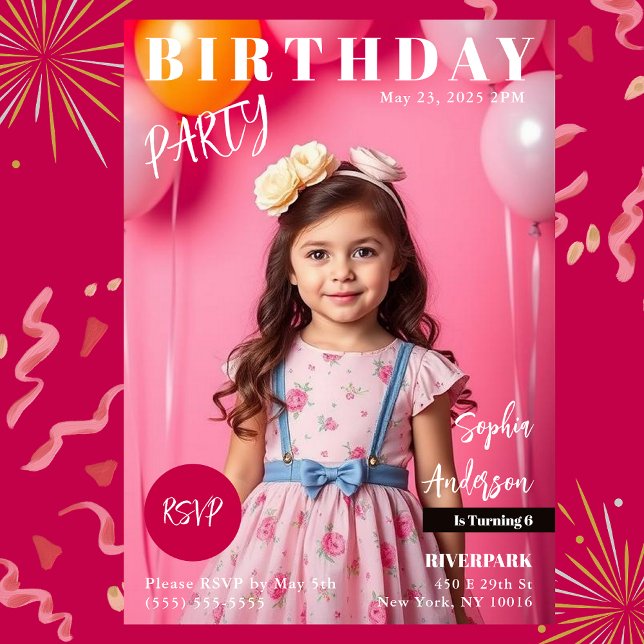 Convite Cobrir da Festa de aniversário Magazine (Birthday Party Magazine Cover Invitation )