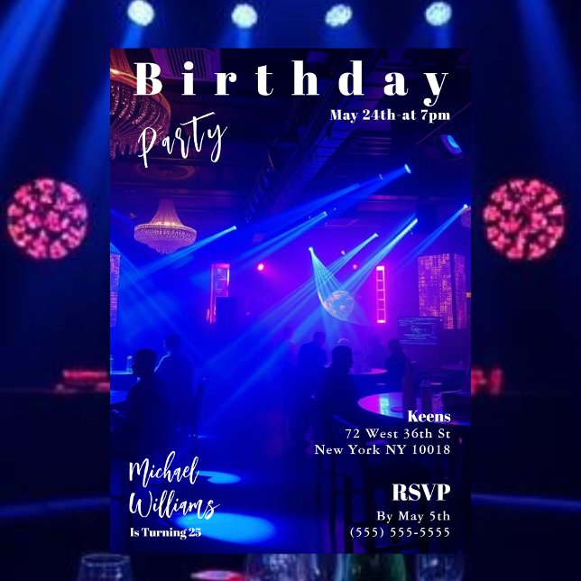 Convite Cobrir da Festa de aniversário Magazine (Birthday Party Magazine Cover Invitation Nightclub)
