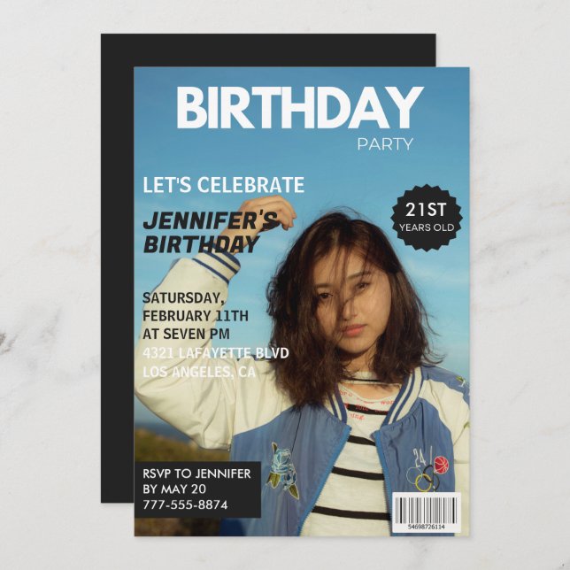 Convite Cobrir da Revista aniversário de 21 anos (Frente/Verso)