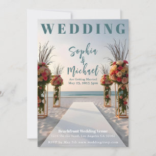 Convite Cobrir da Revista Beachfront Wedding