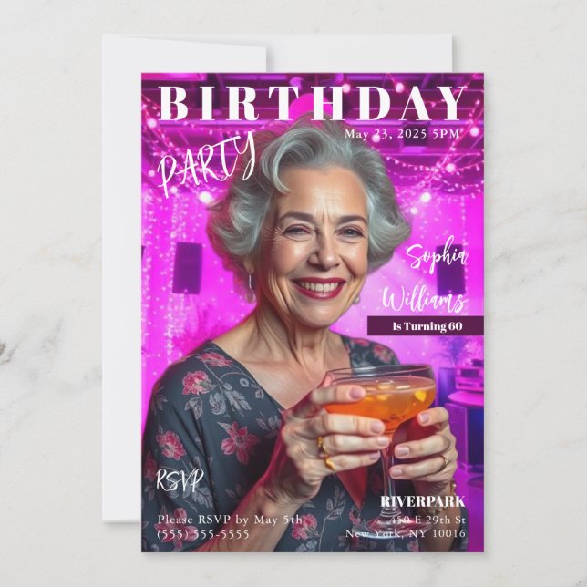 Convite Cobrir da revista Birthday (Frente)