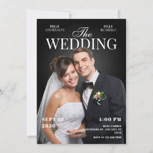 Convite Cobrir da revista de fotos de casamento