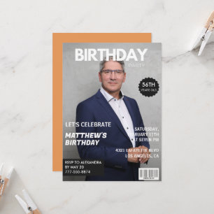 Convite Cobrir da revista moderna para ele 56 anos
