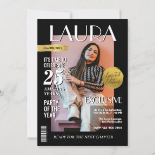 Convite Cobrir da revista personalizada de aniversário mod