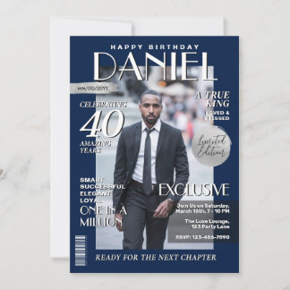 Convite Cobrir da revista personalizada de aniversário mod