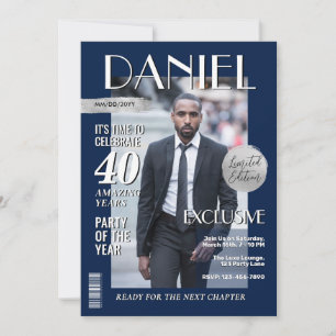 Convite Cobrir da revista personalizada de aniversário mod