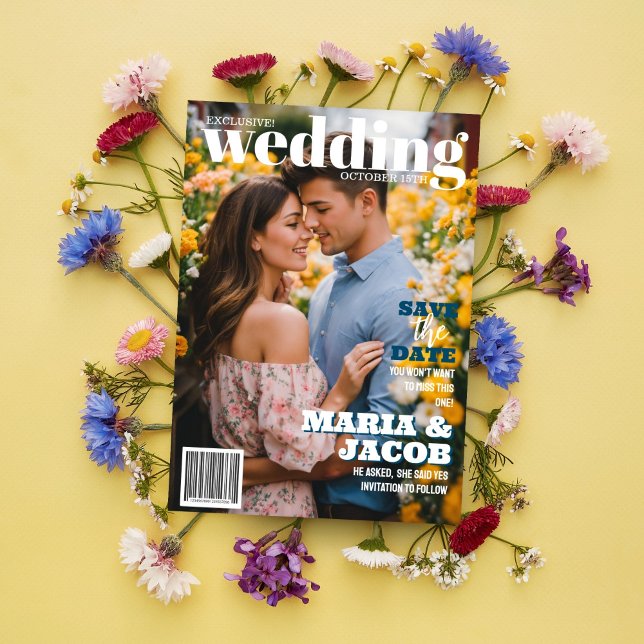 Convite Cobrir Da Revista Salve A Foto Da Data (Criador carregado)