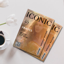 Convite Cobrir de aniversário de 40 anos de código qr do  