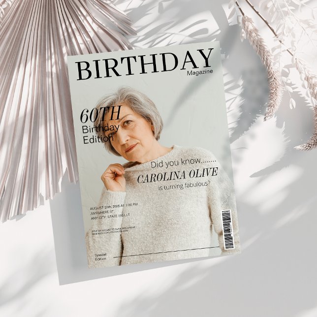 Convite Cobrir de revista exclusiva 60ª Festa de aniversár (Criador carregado)